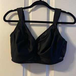 Size 36G black no wire full coverage black Glamorise bra